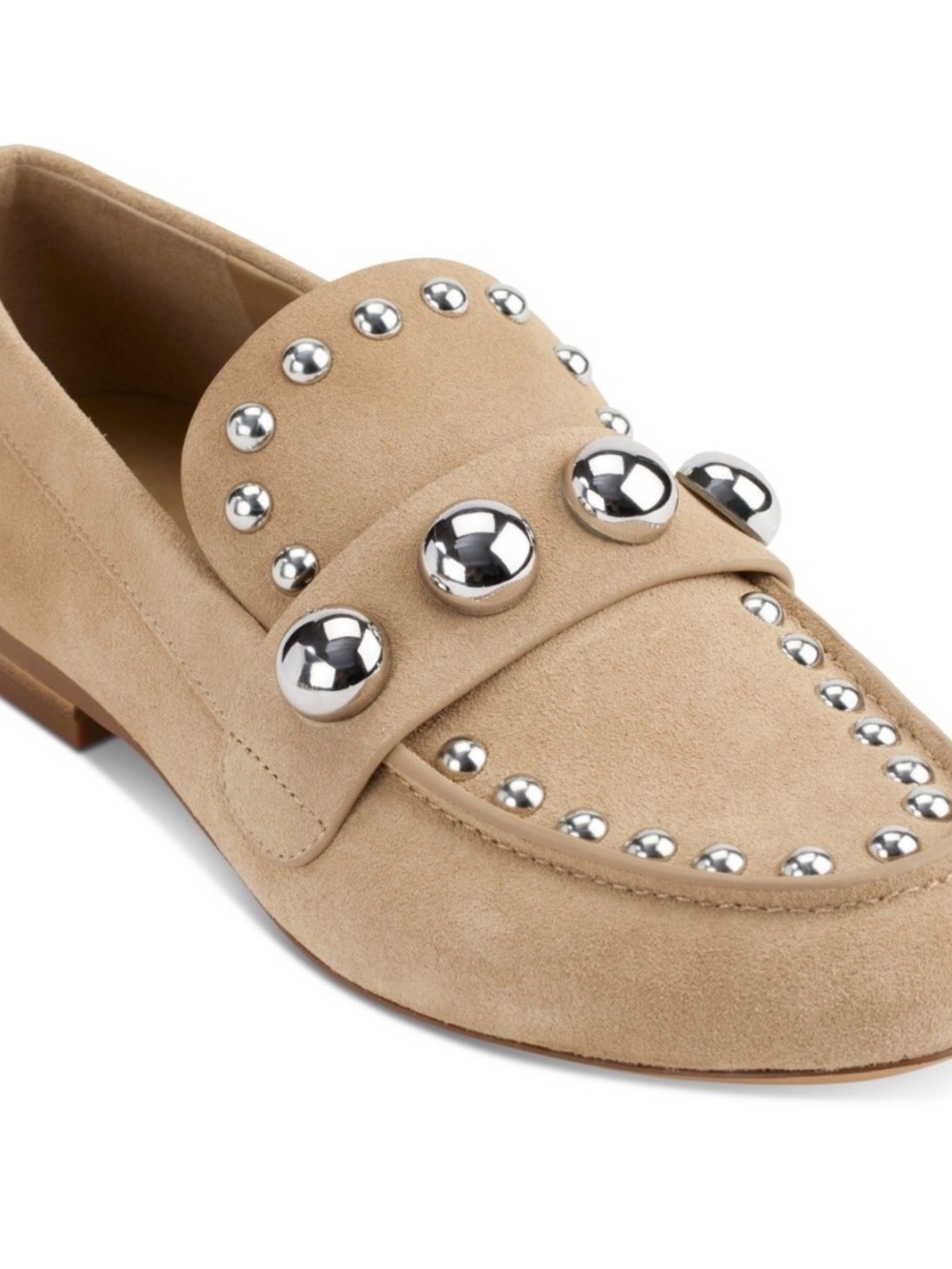 Karl Lagerfeld Women's Avah Studs Loafer Slip On Shoes Taupe Size 9